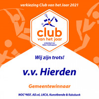 v.v. Hierden gemeentewinnaar verkiezing Club van het jaar 2021!