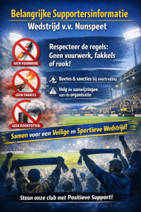 Belangrijke supportersinformatie wedstrijd vv Nunspeet - v.v. Hierden