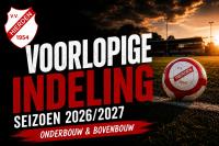 VOORLOPIGE indeling voor seizoen 2026/2027